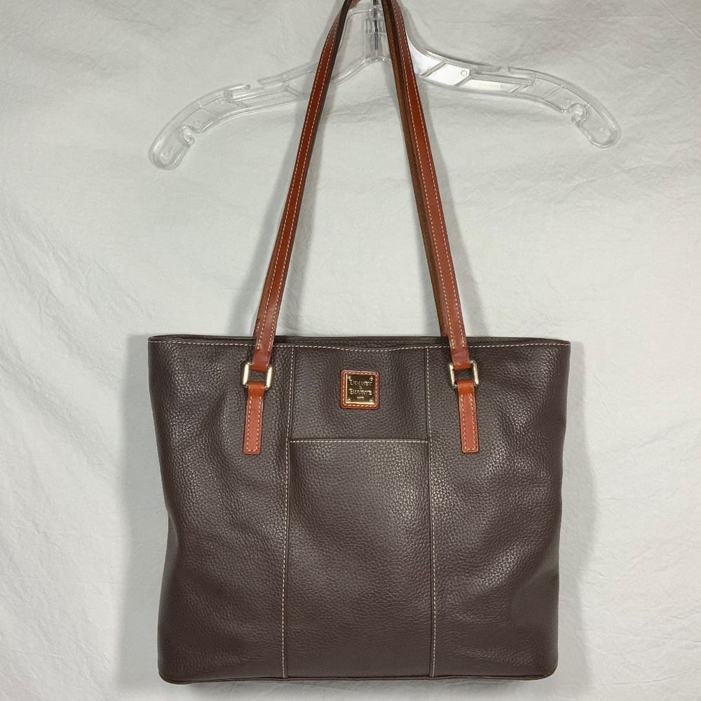 Dooney & Bourke Pebbled Leather Shoulder Bag/Tote - Brown